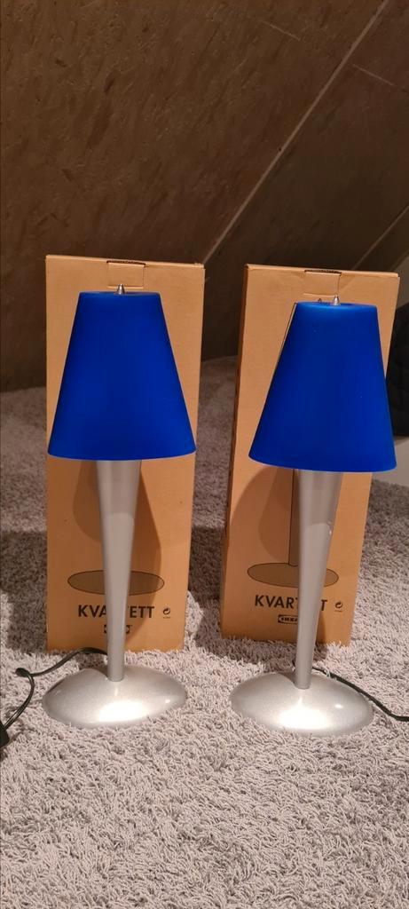 2 Ikea tafellampen vintage, Huis en Inrichting, Lampen | Tafellampen, Zo goed als nieuw, Minder dan 50 cm, Glas, Metaal, Ophalen of Verzenden