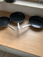 KitchenAid Pannenset - 3 Delig 2 maten  24 rond en 20 rond, Gebruikt, Inductieplaat, Ophalen of Verzenden, Rvs