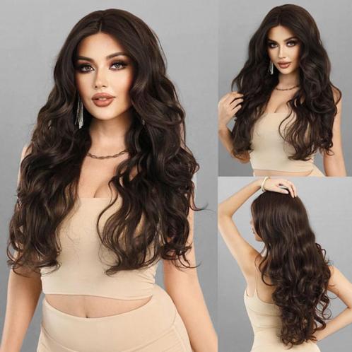 Swiss lace front pruik bruin krullend haar zonder, Sieraden, Tassen en Uiterlijk, Uiterlijk | Haarverzorging, Nieuw, Pruik of Haarverlenging