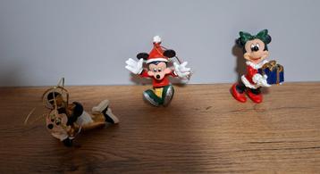 Drie Disney kerstornementen 1x Mickey en 2x Minnie  beschikbaar voor biedingen