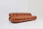 Vintage Soriana sofa van Afra & Tobia Scarpa voor Cassina, 100 tot 125 cm, 250 tot 300 cm, Gebruikt, Leer