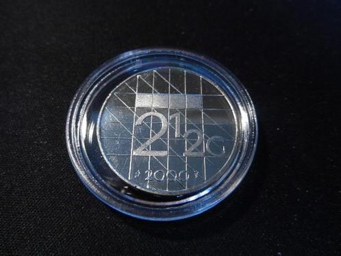 2 1/2 gld 2000   €  1,75  in munt capsule  zie foto,s, Postzegels en Munten, Munten | Nederland, Losse munt, 2½ gulden, Koningin Juliana