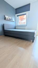 Boxspring 120x200 met hoofdbord in antraciet grijs, Huis en Inrichting, Slaapkamer | Boxsprings, Ophalen, Gebruikt, Twijfelaar