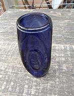Leuke Retro Vaas - vintage deens zweeds boho glas bullit, Minder dan 50 cm, Glas, Blauw, Gebruikt