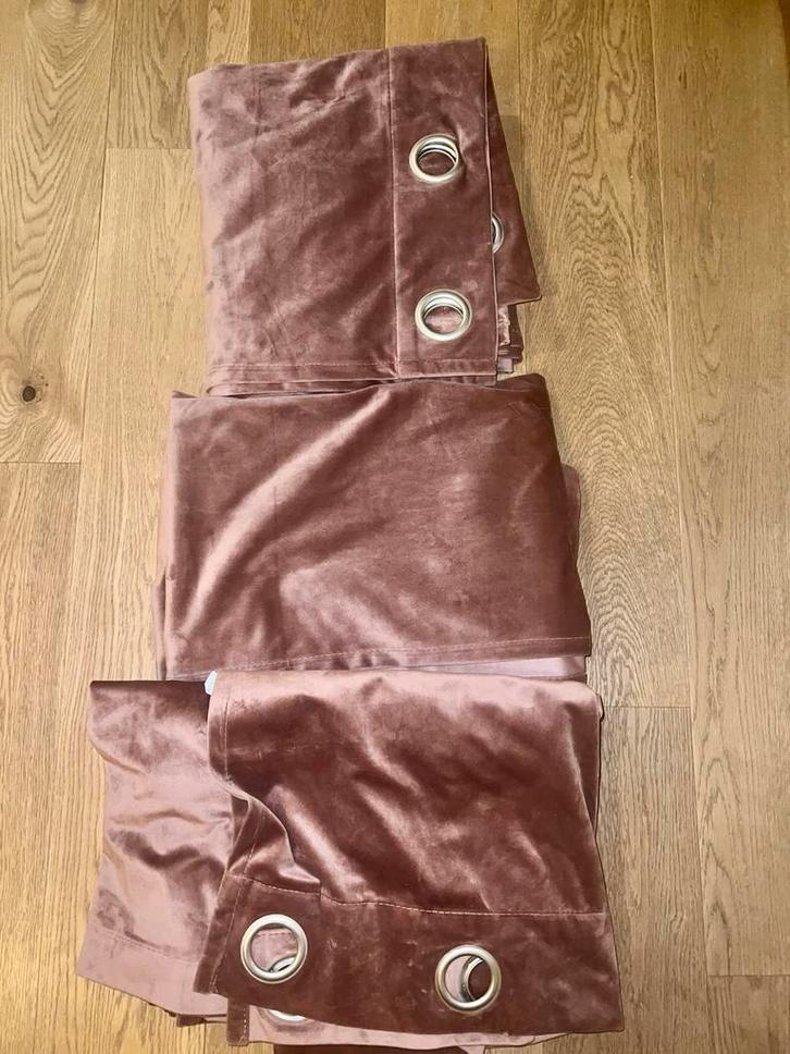 Luxe fluwelen gordijnen - 4 meter totaal, Huis en Inrichting, Stoffering | Gordijnen en Lamellen, Gebruikt, 200 cm of meer, 100 tot 150 cm