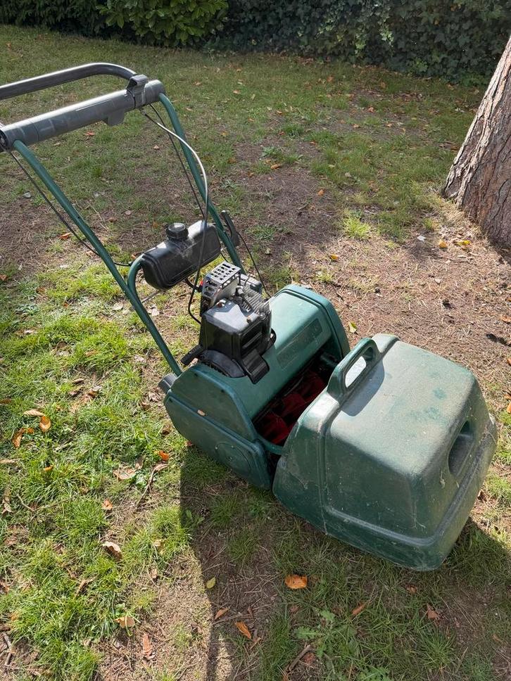 Balmoral 14s Kooimaaier - Opknapper!, Tuin en Terras, Grasmaaiers, Gebruikt, Benzine-grasmaaier, 30 t/m 39 cm, Kooimesmaaier, Opvangzak