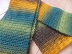 warme wollen sjaal kindersjaal, geel groen bruin handgemaakt, Hobby en Vrije tijd, Overige Hobby en Vrije tijd, Nieuw, Verzenden