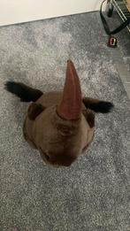 Pluche dierenkop neushoorn, Ophalen of Verzenden, Zo goed als nieuw, Wanddecoratie