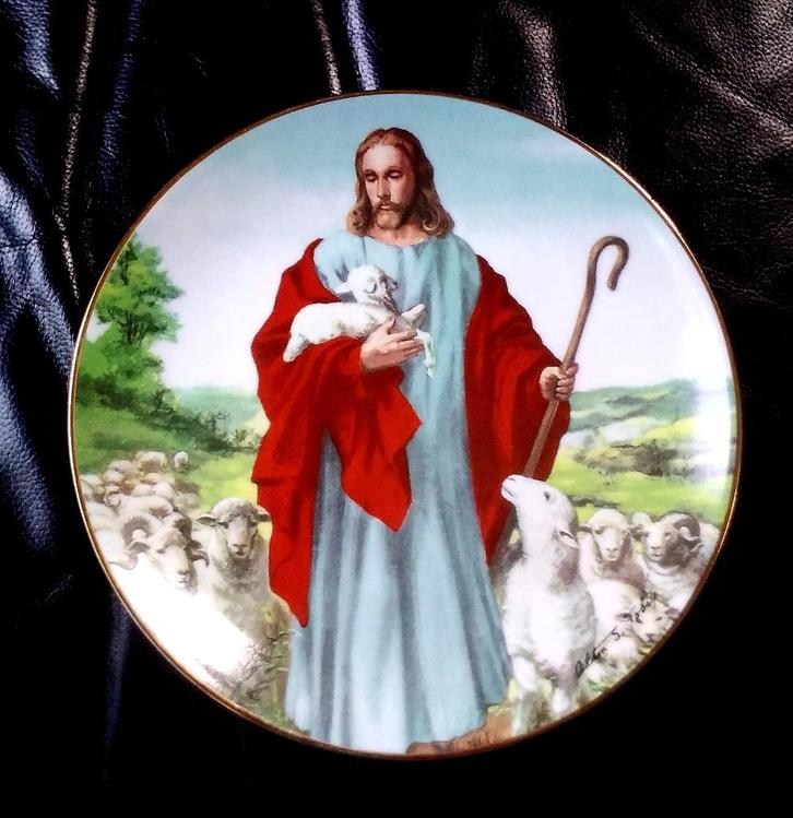 Wandbord 'The Lord is my Shepherd'., Antiek en Kunst, Antiek | Religie, Ophalen of Verzenden