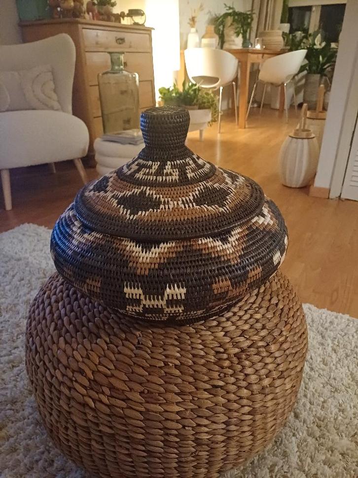 Mand palmblad groot, Huis en Inrichting, Woonaccessoires | Schalen en Manden, Nieuw, Mand, Overige vormen, Overige materialen