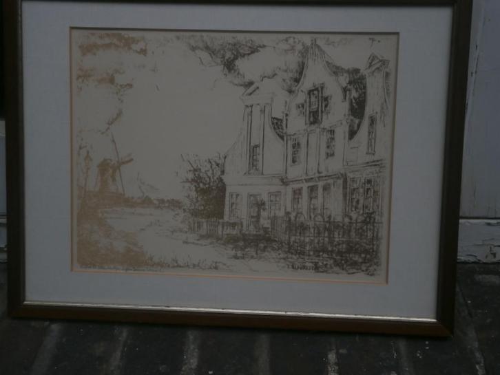 ZAANSE SCHANS, Litho/Steendr. Theo Blankenstein CERTIFC., Antiek en Kunst, Kunst | Litho's en Zeefdrukken, Ophalen