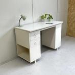 Vintage bureau werkplek buro met vakkenkastje & lades hout, Ophalen, Gebruikt, Onbekend, Onbekend