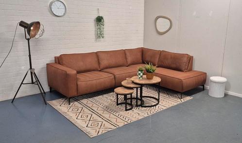 GRATIS LEVERING Nette hoekbank cognac 270x225 GEREINIGD, Huis en Inrichting, Banken | Bankstellen, Zo goed als nieuw, Vierpersoons of meer