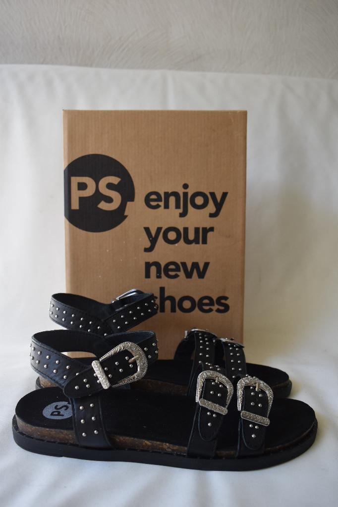 Jan26 POELMAN sandalen leder maat 36 37 38 39 40 41 42 NIEUW, Kleding | Dames, Schoenen, Nieuw, Sandalen of Muiltjes, Zwart, Ophalen of Verzenden