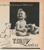 Retro reclame 1952 Teddy baby luiers ook voor de beer, Verzamelen, Retro, Verzenden, Overige typen