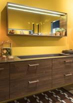 Showroommeubel 220 cm, met Solid Surface wastafelblad, Ophalen, Zo goed als nieuw, 200 cm of meer, 25 tot 50 cm