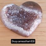 Druzy Carneool hart 68mm, Ophalen of Verzenden, Mineraal