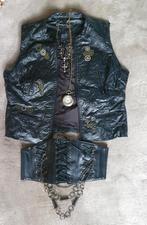 Carnaval gotic gilet met korset en sieraden, Kleding | Dames, Bodywarmers, Ophalen of Verzenden, Gedragen, Maat 38/40 (M), Zwart