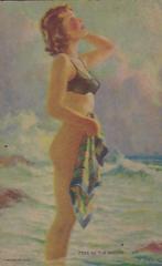 usa pin up free as the breeze vrouw litho 1948 1949, 1940 tot 1960, Overige thema's, Ongelopen, Ophalen of Verzenden
