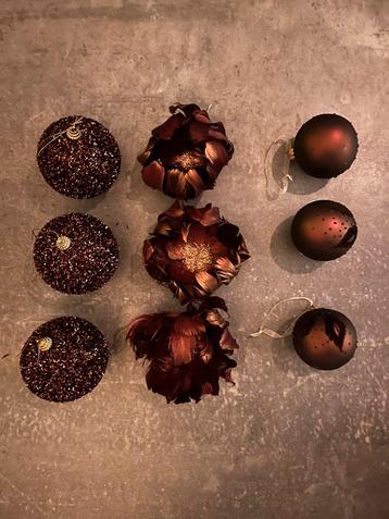 Luxe kerstballen set brons/koper – 9 stuks beschikbaar voor biedingen