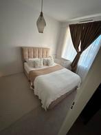 Boxspring Beige 140x200, Huis en Inrichting, Slaapkamer | Bedden, Tweepersoons, Zo goed als nieuw, 200 cm, Stof
