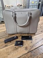 Montblanc Meisterstück soft grain aktetas in lichtgrijs leer, Ophalen of Verzenden, Zo goed als nieuw, Bruin, Overige typen