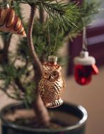 Kerstornament gouden uiltje, Diversen, Kerst, Ophalen of Verzenden, Zo goed als nieuw