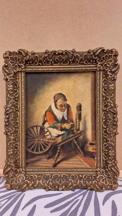 De spinster Nicolaas Maes nageschilderd, Antiek en Kunst, Kunst | Schilderijen | Klassiek, Ophalen of Verzenden