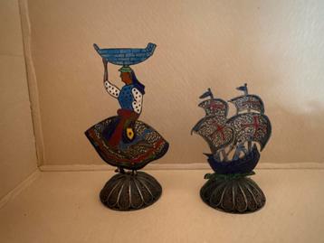 Decoratieve Objecten Vrouw en Schip Curiosa Brocante Stijl beschikbaar voor biedingen