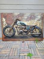 Grote 3D metalen motor wanddecoratie vintage chopper, Ophalen, Gebruikt