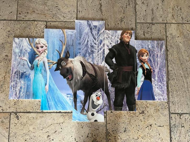 Frozen Canvas Schilderij Set, Huis en Inrichting, Woonaccessoires | Schilderijen, Tekeningen en Foto's, Zo goed als nieuw, Schilderij
