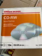 CD-RW rewritable Office Depot 700mb 80min 12x Speed, Computers en Software, Beschrijfbare discs, Ophalen, Herschrijfbaar, Cd, Nieuw