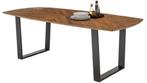 Eetkamertafel Visgraat 220x100cm Gerecycled Hout, Ophalen, 50 tot 100 cm, Vijf personen of meer, Metaal