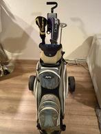 Golf tas + karretje en 4 links handige stiks, Ophalen, Zo goed als nieuw, Tas