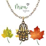 Kettinghanger + Ketting 46 cm Hamsa Brons Tone 1,8 x 2,8 cm, Bruin, Verzenden, Nieuw, Overige materialen