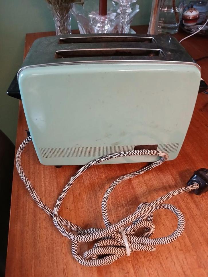 Vintage Philips Broodrooster - Mintgroen, Witgoed en Apparatuur, Broodroosters, Gebruikt, Ophalen of Verzenden