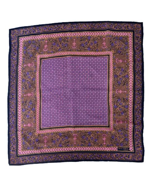 Vintage zijde foulard, shawl, sjaal, Michel Paris, Kleding | Dames, Mutsen, Sjaals en Handschoenen, Zo goed als nieuw, Sjaal, Verzenden