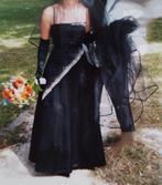 Zwarte avondjurk trouwjurk incl. sleep en handschoenen, Kleding | Dames, Ophalen of Verzenden, Zo goed als nieuw, Zwart, Galajurk