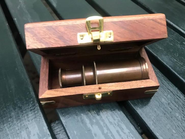 kijkertje in houten kistje, Antiek en Kunst, Curiosa en Brocante, Ophalen of Verzenden