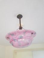 Roze glazen oude hanglamp, Ophalen of Verzenden