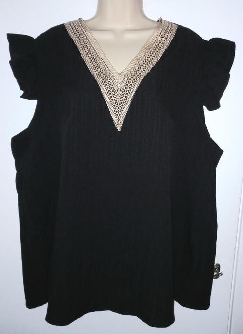 SHein Curve blouse maat 4XL (50), Kleding | Dames, Grote Maten, Zo goed als nieuw, Blouse of Tuniek, Zwart, Ophalen of Verzenden