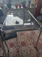 Vintage eethoek met 4 stoelen, Gebruikt, 50 tot 100 cm, Tot twee personen, Glas