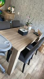 Eettafel met stoelen, Huis en Inrichting, Tafels | Eettafels, Ophalen, 50 tot 100 cm, Zo goed als nieuw, Vijf personen of meer
