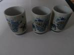 3 japanse theekopjes.Wit/ blauw. De kopjes zijn  goed, Ophalen of Verzenden