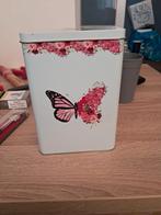 Mooie decoratieve blikken doos met vlinder, Ophalen of Verzenden, Gebruikt