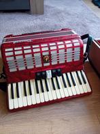 Rode Parrot Toetsaccordeon, Overige merken, 48-bas, Met koffer, Zo goed als nieuw