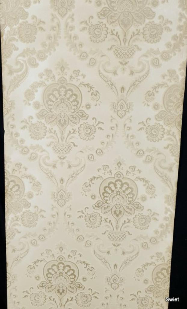 13515 vintage velour velvet flock wallpaper behang velours, Huis en Inrichting, Stoffering | Behang, Verzenden