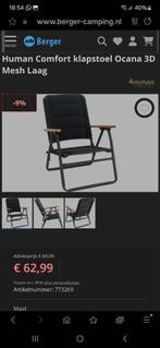 Te koop Human Comfort klapstoel Ocana, Caravans en Kamperen, Ophalen, Zo goed als nieuw, Campingstoel