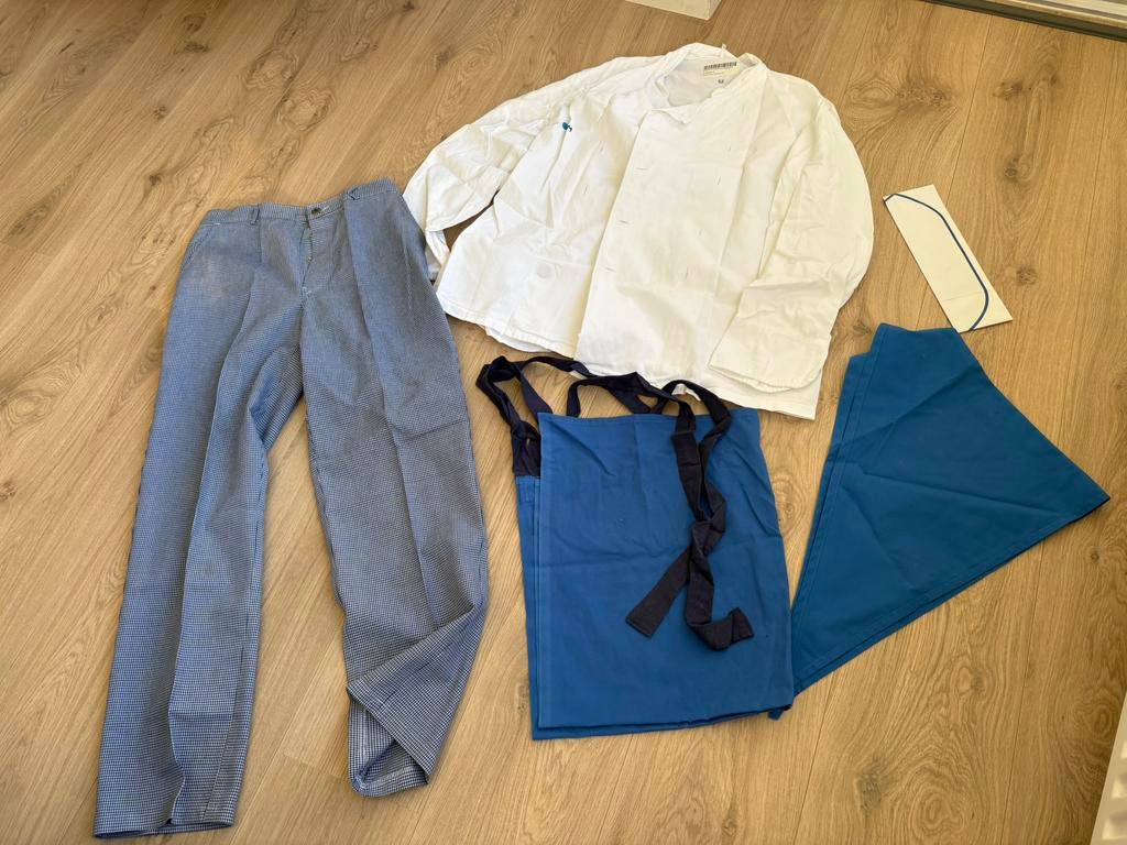 Carnavalspak kok maat 48/52, Kleding | Heren, Carnavalskleding en Feestkleding, Zo goed als nieuw, Kleding, Carnaval, Maat 48/50 (M)