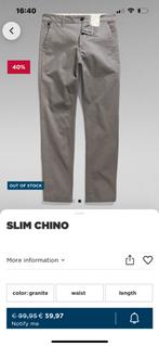 G-Star Slim Chino 32/32 nieuw ongedragen met labels en bon, Nieuw, Grijs, Ophalen of Verzenden, G-Star